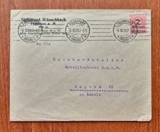 Fernbrief m. EF. 312Aa der Fa. Wünschbach vom 6.10.23  aus Frankfurt nach Raguhn