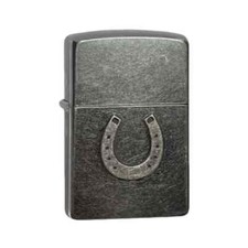 ZIPPO  Horseshoe Hufeisen Grey Dust mit Prägung