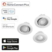 3x Hama WiFi LED Einbaustrahler 5W / 32W Weiß WLAN Einbauspot App-Steuerung etc