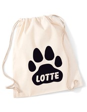 Beutel Motiv Pfote inkl. Name