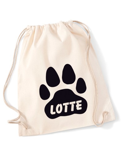 Beutel motiv pfote inkl name - motiv,
