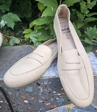 JANA MOKASSIN, SLIPPER GRÖßE 42 UK8 LEDER BEIGE NEU