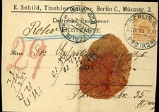 890636) DR Nr. 49b als seltene EF auf Karte mit Rohrpost Berlin, geprüft