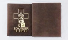 braunes Philswiss Album SCHWEIZER FELDPOST mit Schutzkassette und Inhalt!!!