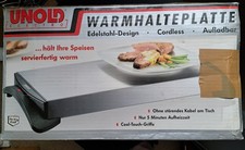 Unold Cordless Wärmeplatte, Wärmespeicherplatte,  Warmhalteplatte, Edelstahl