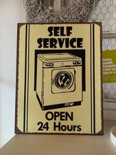 Deko Schild, Self Service, open 24 Hours