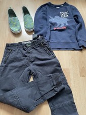 4 Teile Jungen Softshell Jacke Gefüttert Pullover Hose 128 134 Schuhe 33