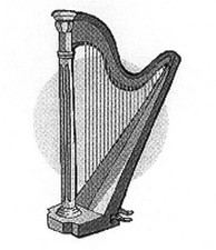 Aufkleber Harfe