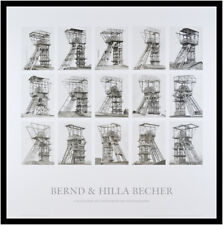 Bernd und Hilla Becher Fördertürme Poster Kunstdruck Bild mit Alu Rahmen 75x75cm