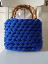 Grobstricktasche Handtasche Handarbeit Royalblau Neu