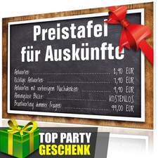 Preistafel für Auskünfte