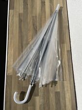 Regenschirm durchsichtig/transparent Glockenschirm  Automatik klar weißer Griff!