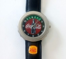 ⌚ Coca-Cola Uhr mit Burger King Logo – Ø 36 mm – Vintage Sammleruhr – defekt