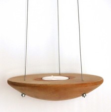 Teelichthalter, Hängeampel, Lichtschale Holz zum Aufhängen