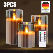 3er Set LED Kerzen mit Glas