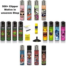 Clipper® Sonderangebot: Feuerzeug 4er Set - Coole Motive - Nachfüllbar NEU