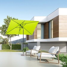 Sonnenschirm Rechteckig Gartenschirm groß Marktschirm 3 meter mit Kurbel, UPF 50