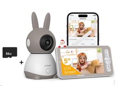 2K/3MP ieGeek Babyphone mit Kamera 5 Zoll IR-Nachtsicht, Automatische Verfolgung