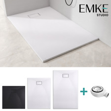 SMC Duschwanne Mit Siphon Eckig Steinoptik Antirutsch Duschtasse 90/120/140x90cm