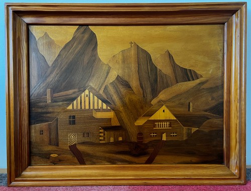 Intarsienbild alpen - intarsienbild,