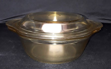 Jena Glas Auflaufform mit Deckel Transparent Bernsteinfarbig E 753.