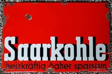 Saarkohle Emailschild 72,5x47,5cm - Ferro-Email - Emaille Schild