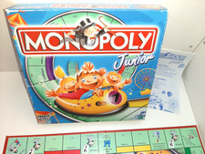 TOP: Monopoly Junior Hasbro Spiel blaue Ausgabe Familienspiel + extra Häuser