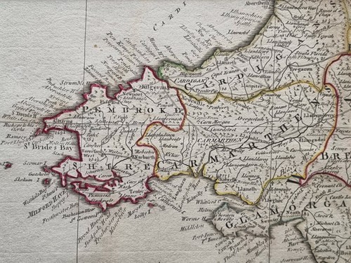 1782 antik landkarte wales - 1782,