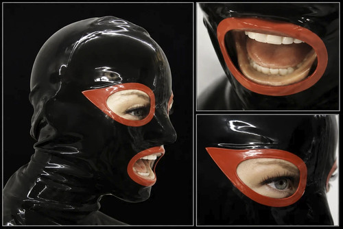 Latexmaske mit reißverschluss - mit,