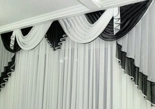 Querbehang, Deko-Gardine  schwarz / weiss 2,50 m  breit