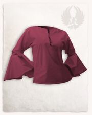 Mytholon Felice Bluse leichte Baumwolle Bordeaux XS Larp Mittelalter #23322