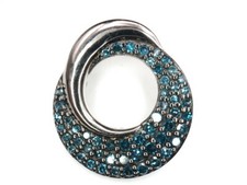 GJ69 * HARRY IVENS IV ZIERLICHER ANHÄNGER  BLAU (beh) 53 BLAUE DIAMANTEN 0,25ct 