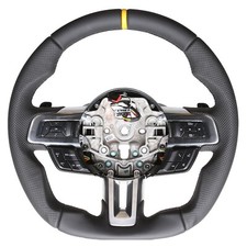 Ford Mustang Lenkrad Abgeflacht NEU Neu Beziehen 12 Uhr Markierung gelb 58101