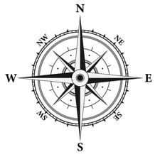 Windrose Kompass Aufkleber Sticker Camper Wohnwagen Farbwahl (45cm X 45cm)