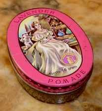 Blechdose LAVENDER POMADE Djap Pompa HS Kokvan DJAKARTA Dame INDONESIEN 1960er