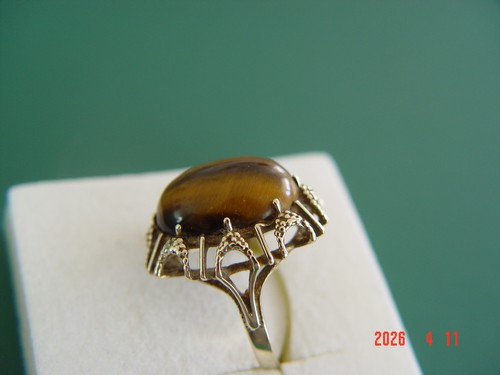 Tigerauge ring 333er gold - tigerauge,