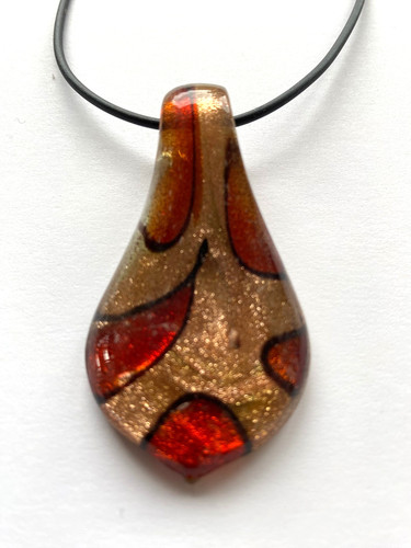 Glasanhänger tropfen rot gold - glasanhänger,