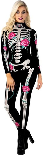 Rose skelett kostüm - skelett, damen