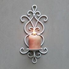 Vintage Wandkerzenhalter Landhaus Metall Weiß Wand Kerzenhalter Wandleuchter