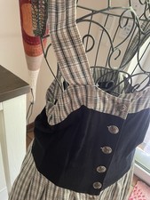 Traumschönes Midi Landhaus Kleid kariert Oktoberfest Leinen Baumwolle Gr.40