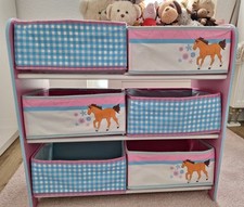 Regal 6 Boxen Kinderzimmer Pferde Motiv