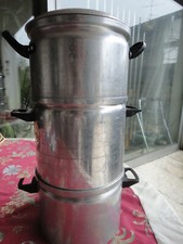 Antiquität Alu Dämpftöpfe mit Einsatz Turm aus 5 Teile variabel, Orginal Fissler