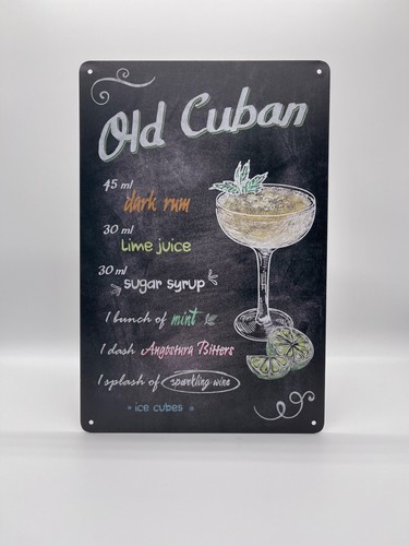 Blechschild cocktail old cuban - old,