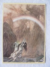 Postkarte Ansichtskarte Kunst Gemälde Malerei Arthur Rackham Wagners Ring Frauen