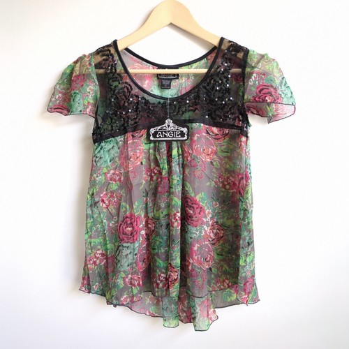 Angie women top sheer - women's, forest