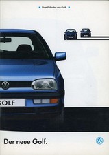 4 Prospekte VW GOLF III: Basis, Sondermod. Europe + Savoy, Cabrio Pink  Floyd