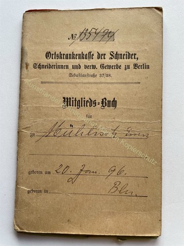 Mitgliedsbuch 1910 - mitgliedsbuch,