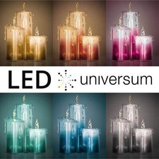 LED Glitzer Kerze 3er Set