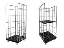 STIER Rollbehälter 3-seitig Gitterbox Gitterwagen galvanisch verzinkt div Höhen