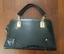 Handtasche Lack schwarz